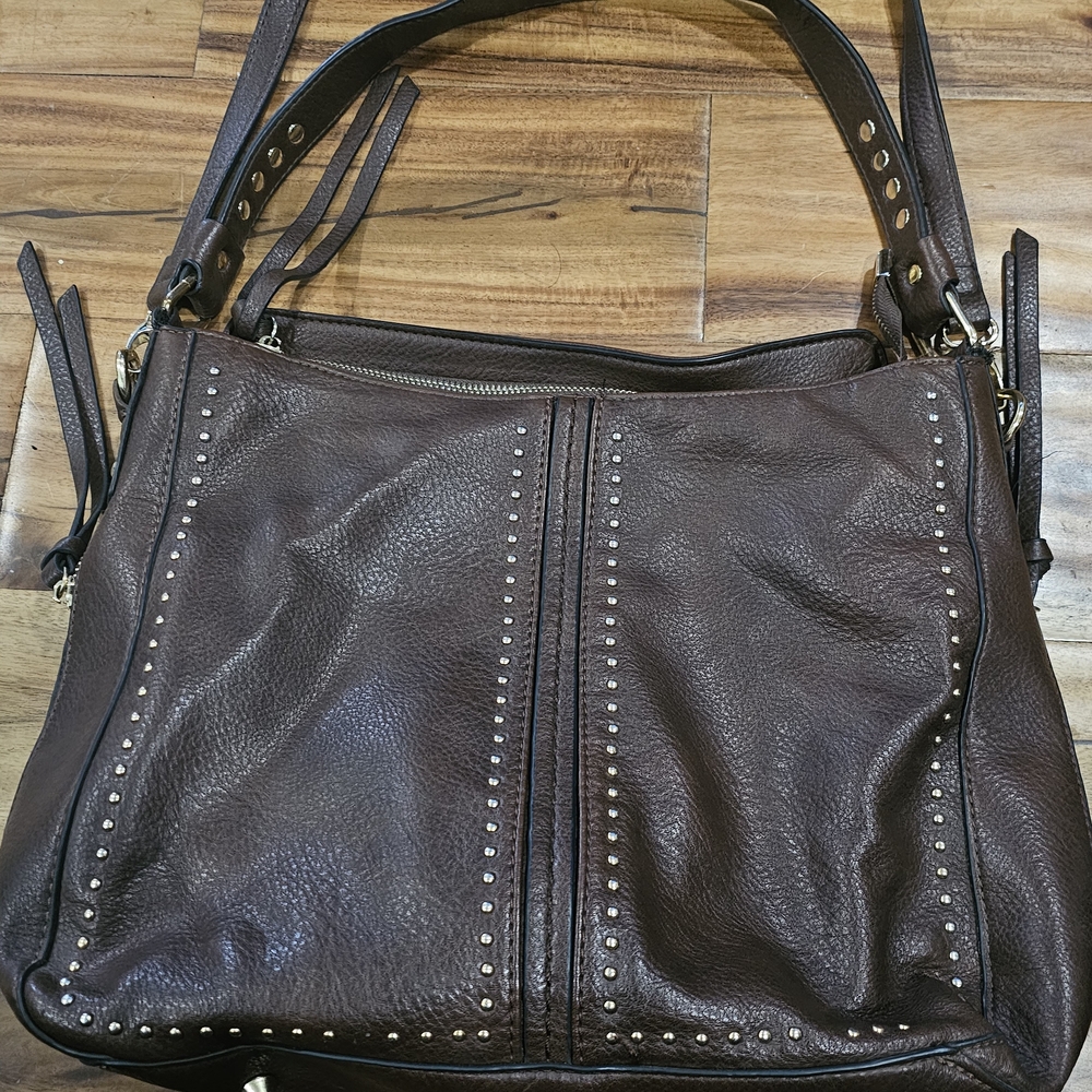 Montana West Brown Hobo Bag with Studded Detailing